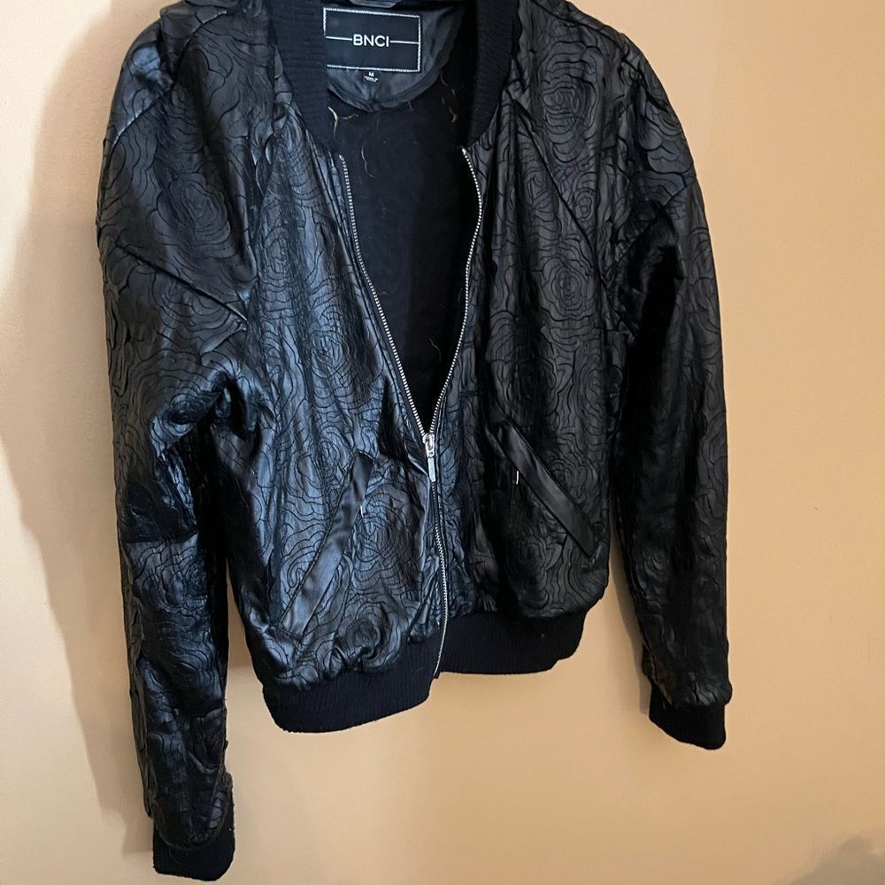 Bnci laser cut black bomber jacket - Picture 4 of 11